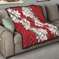 Ia Orana Tahiti Tiare Quilt Crimson Lei - Polynesian Pride