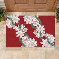 Ia Orana Tahiti Tiare Rubber Doormat Crimson Lei - Polynesian Pride