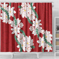 Ia Orana Tahiti Tiare Shower Curtain Crimson Lei - Polynesian Pride