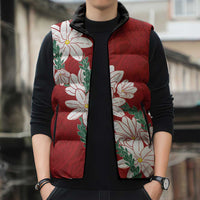 Ia Orana Tahiti Tiare Sleeveless Puffer Jacket Crimson Lei - Polynesian Pride