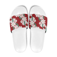 Ia Orana Tahiti Tiare Slide Sandals Crimson Lei - Polynesian Pride