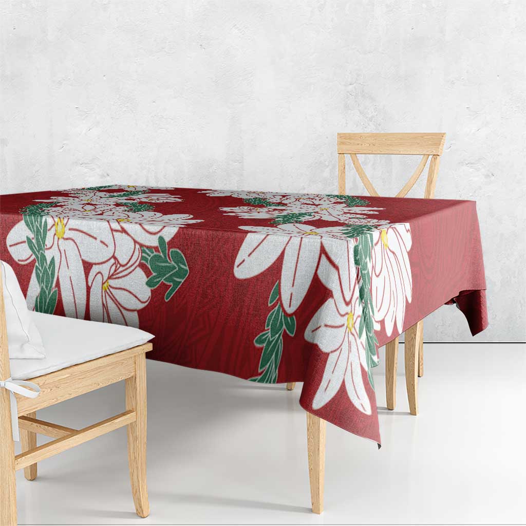 Ia Orana Tahiti Tiare Tablecloth Crimson Lei - Polynesian Pride