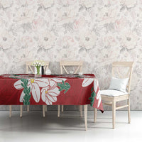 Ia Orana Tahiti Tiare Tablecloth Crimson Lei - Polynesian Pride