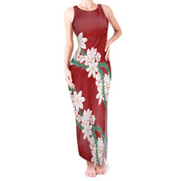 Ia Orana Tahiti Tiare Tank Maxi Dress Crimson Lei - Polynesian Pride