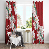 Ia Orana Tahiti Tiare Window Curtain Crimson Lei - Polynesian Pride