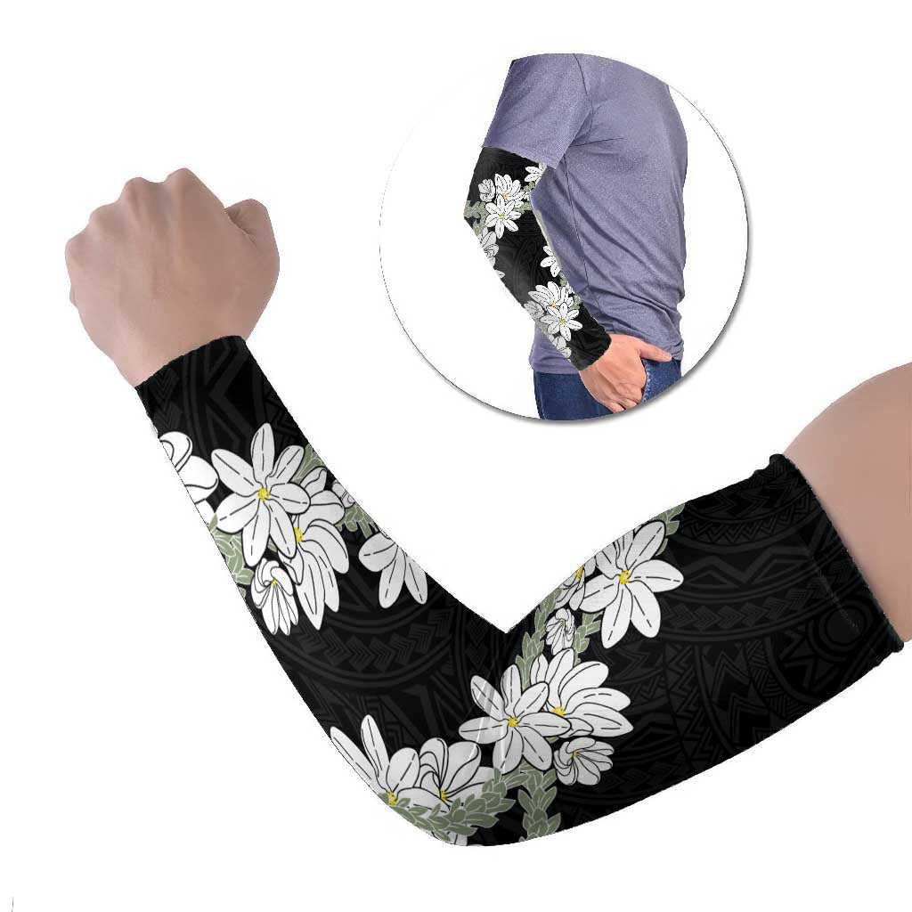 Ia Orana Tahiti Tiare Arm Sleeves Black Lei - Polynesian Pride