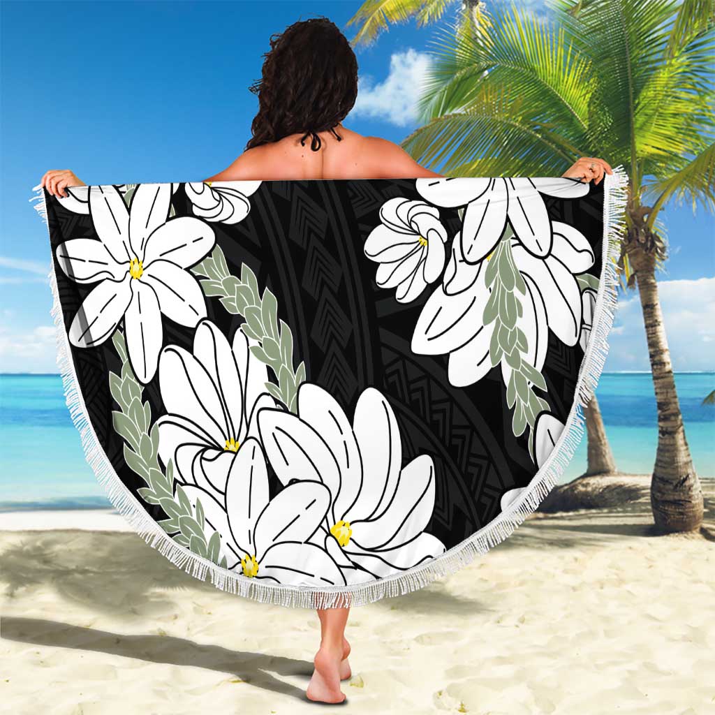 Ia Orana Tahiti Tiare Beach Blanket Black Lei - Polynesian Pride