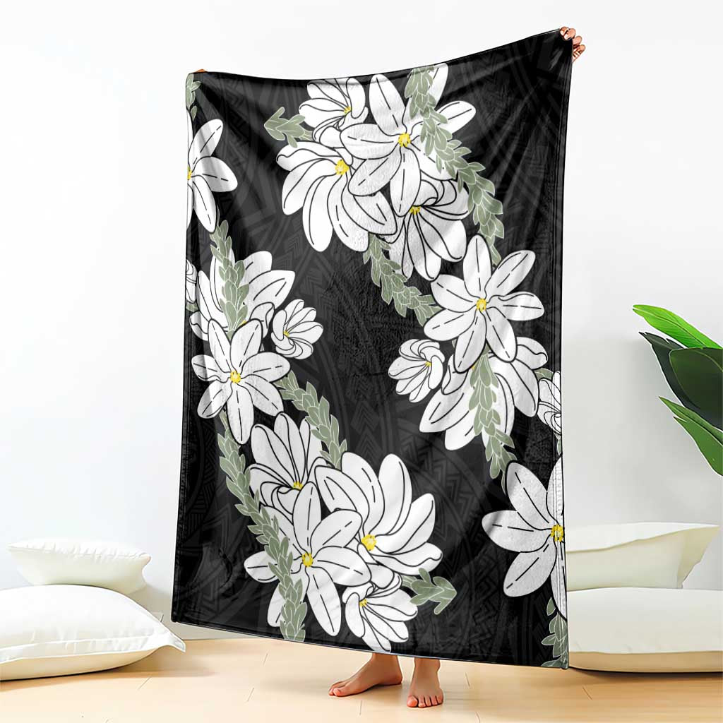 Ia Orana Tahiti Tiare Blanket Black Lei - Polynesian Pride