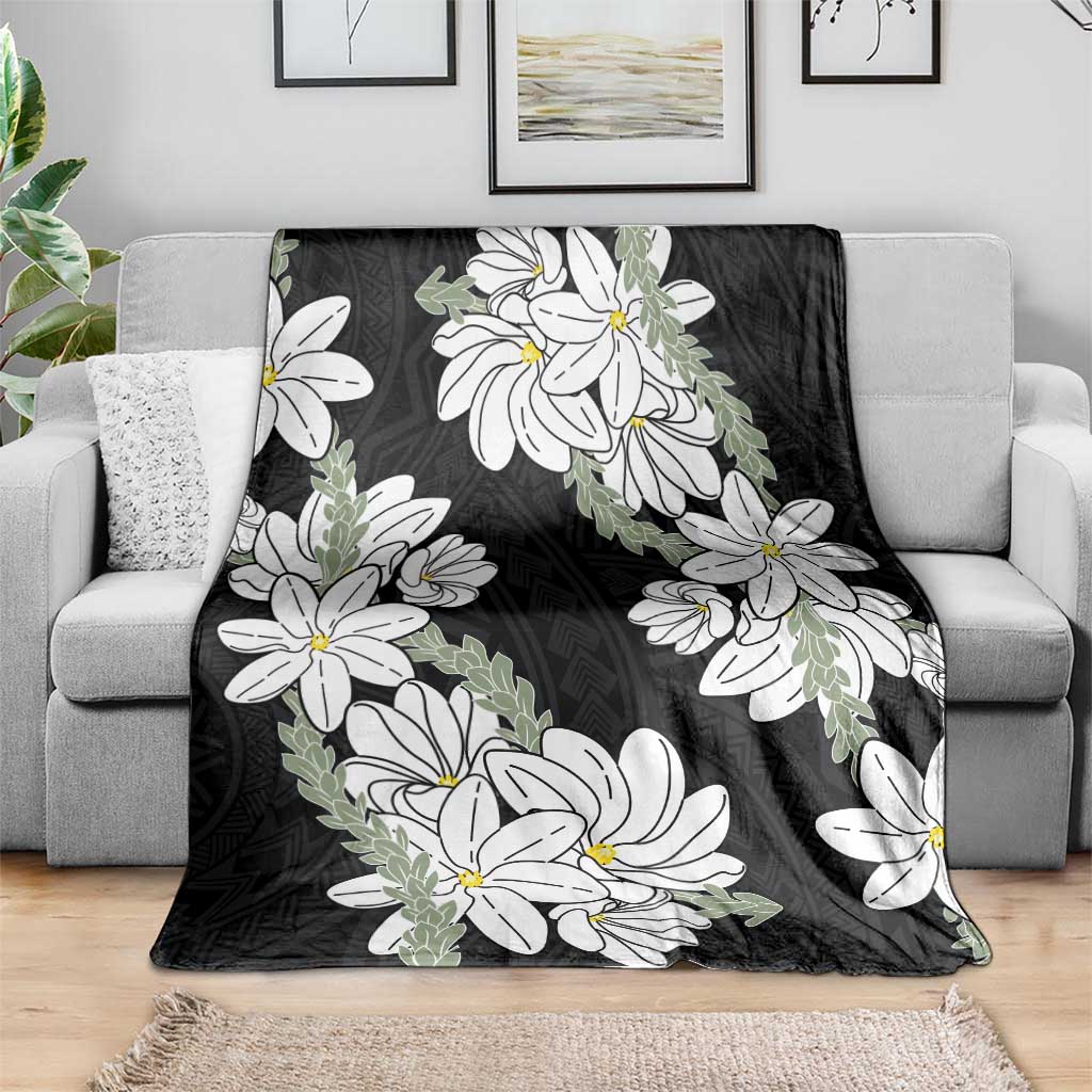 Ia Orana Tahiti Tiare Blanket Black Lei - Polynesian Pride