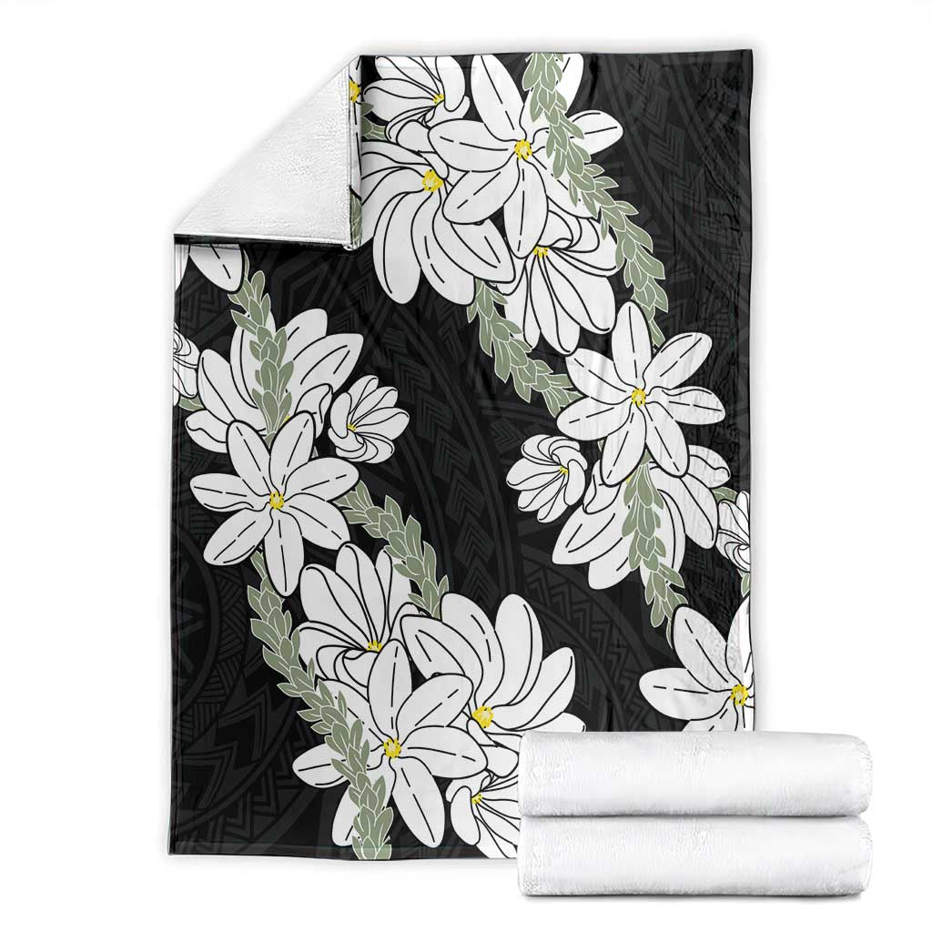 Ia Orana Tahiti Tiare Blanket Black Lei - Polynesian Pride