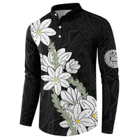 Ia Orana Tahiti Tiare Button Sweatshirt Black Lei - Polynesian Pride