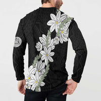 Ia Orana Tahiti Tiare Button Sweatshirt Black Lei - Polynesian Pride