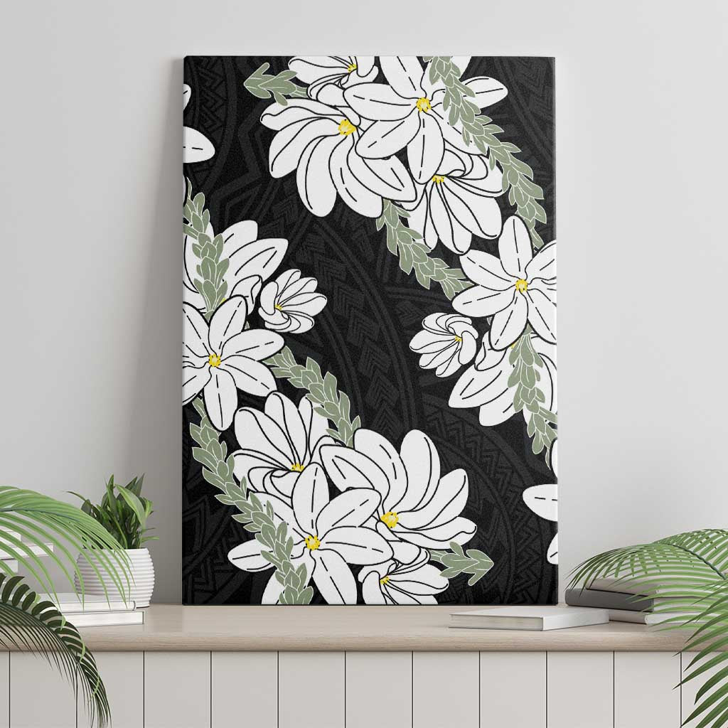 Ia Orana Tahiti Tiare Canvas Wall Art Black Lei - Polynesian Pride