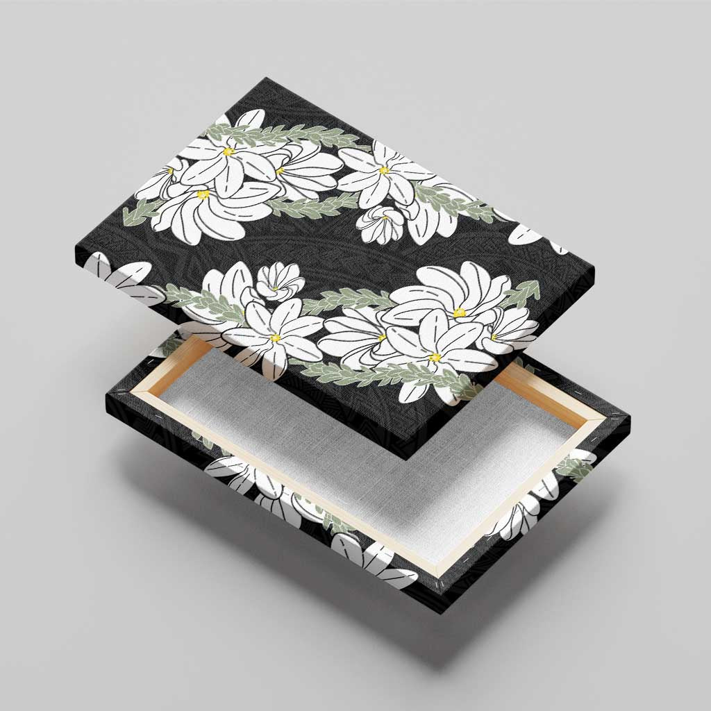 Ia Orana Tahiti Tiare Canvas Wall Art Black Lei - Polynesian Pride