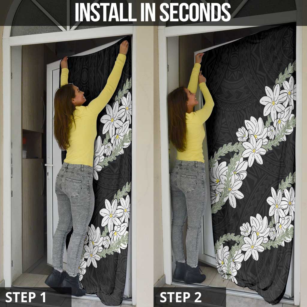 Ia Orana Tahiti Tiare Door Cover Black Lei - Polynesian Pride