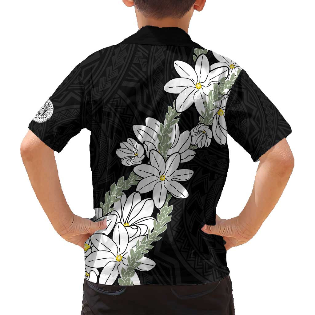 Ia Orana Tahiti Tiare Family Matching Puletasi and Hawaiian Shirt Black Lei - Polynesian Pride