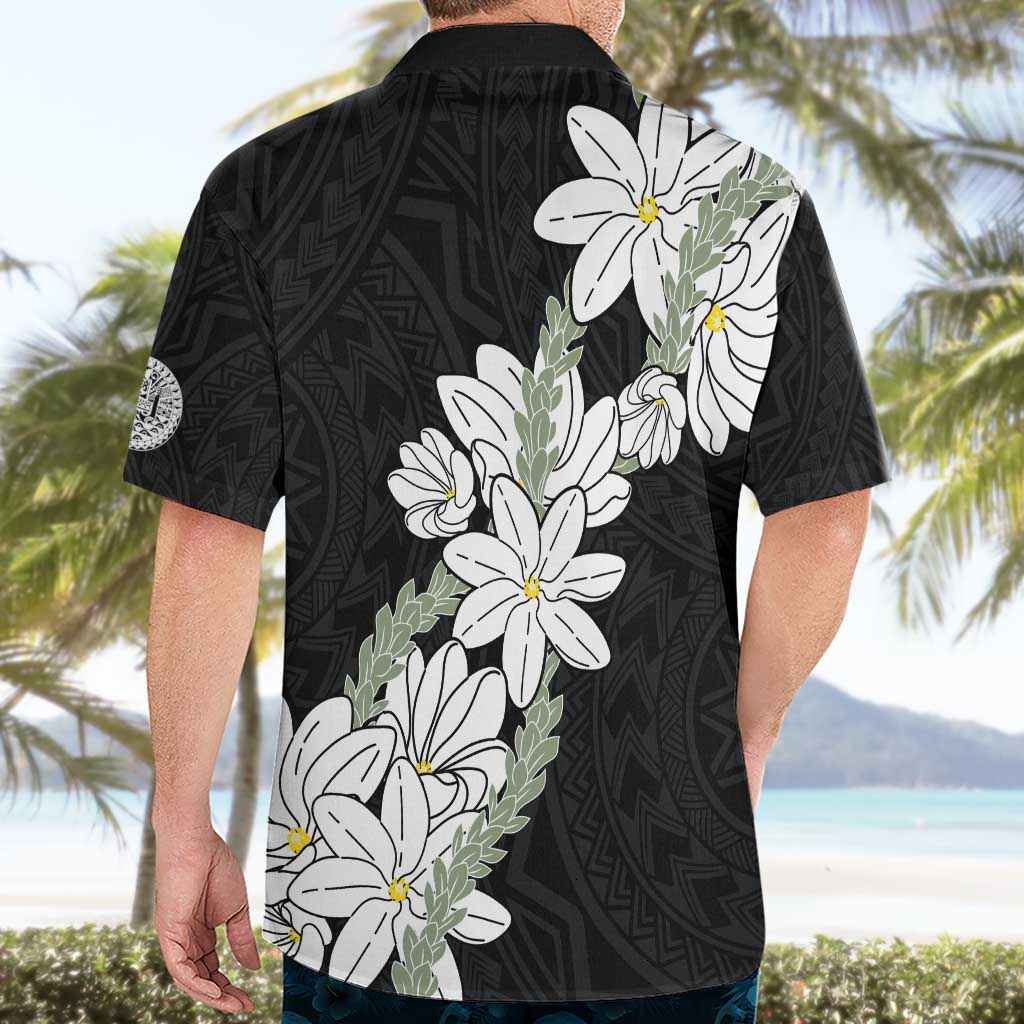 Ia Orana Tahiti Tiare Hawaiian Shirt Black Lei - Polynesian Pride