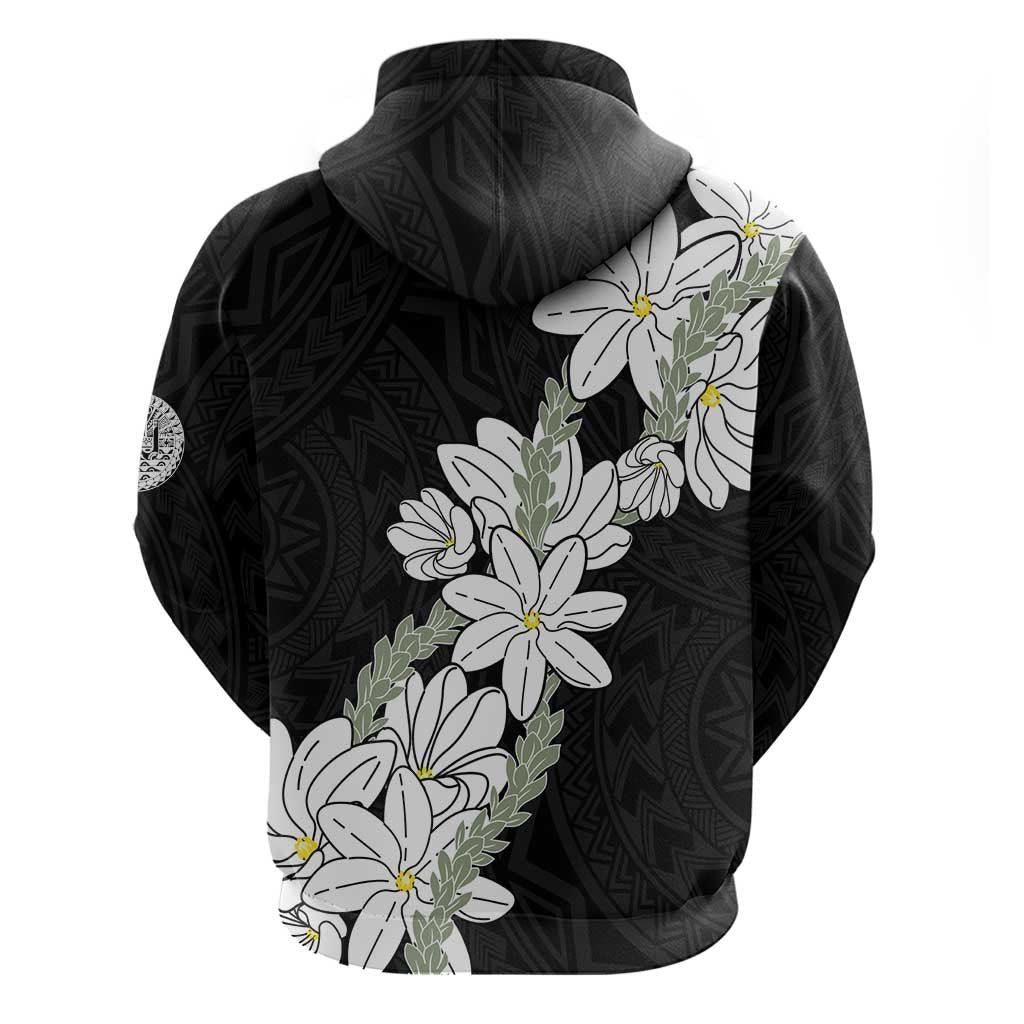 Ia Orana Tahiti Tiare Hoodie Black Lei - Polynesian Pride