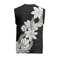 Ia Orana Tahiti Tiare Christmas Knitted V-Neck Vest Black Lei - Polynesian Pride
