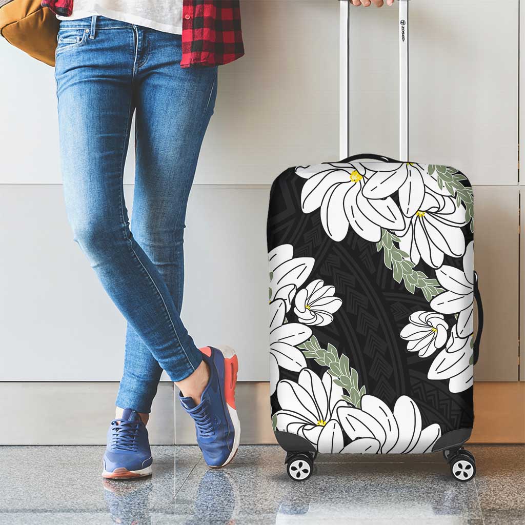 Ia Orana Tahiti Tiare Luggage Cover Black Lei - Polynesian Pride