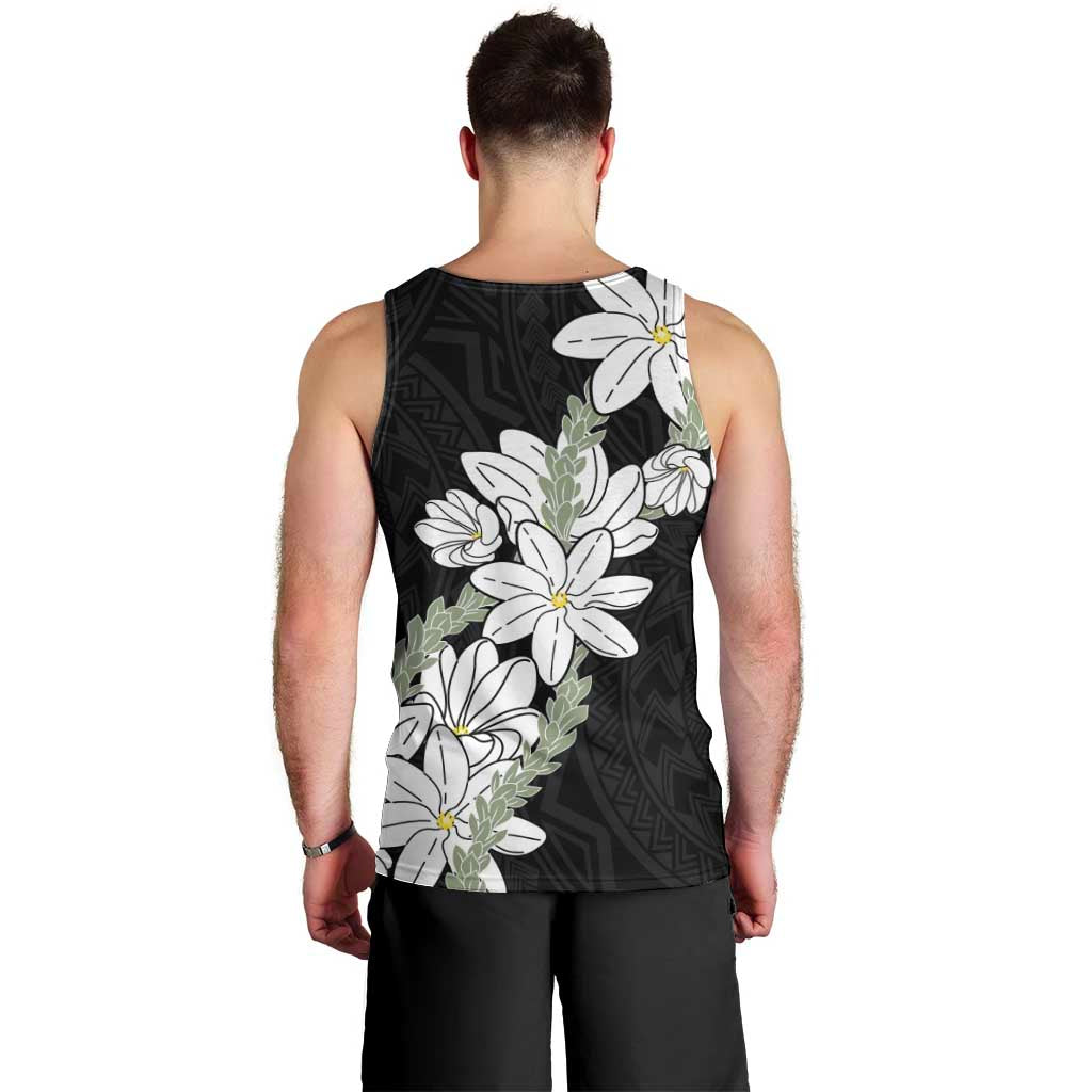 Ia Orana Tahiti Tiare Men Tank Top Black Lei - Polynesian Pride