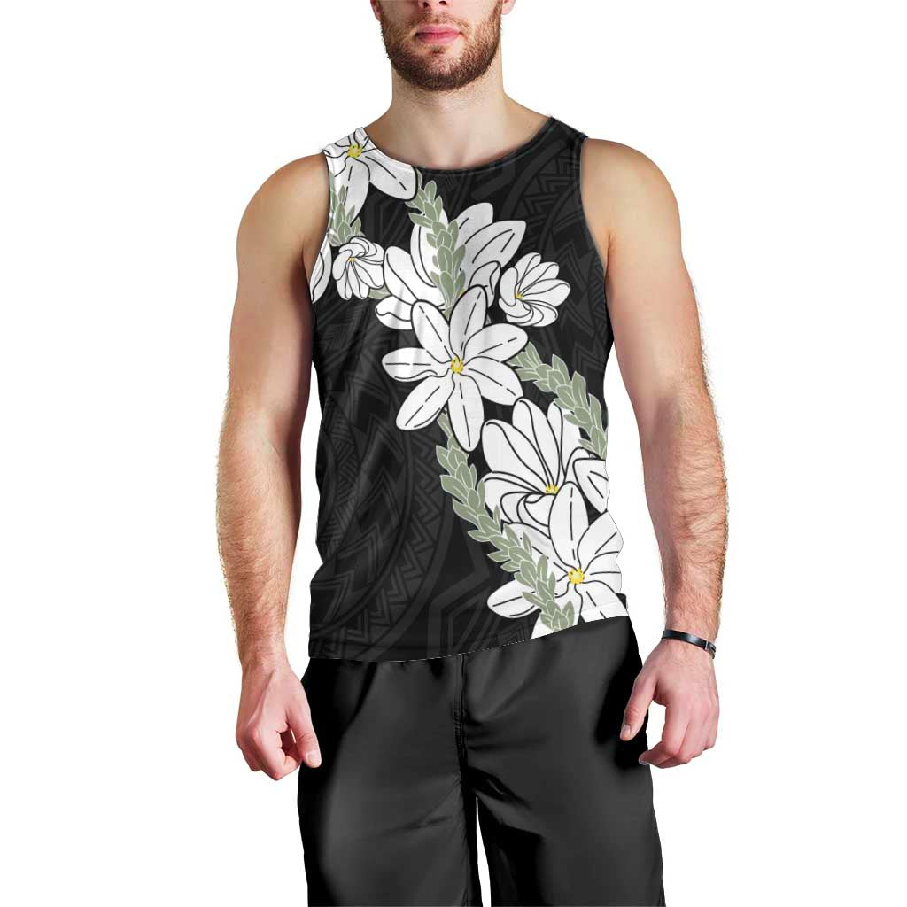 Ia Orana Tahiti Tiare Men Tank Top Black Lei - Polynesian Pride
