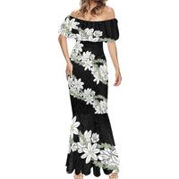 Ia Orana Tahiti Tiare Mermaid Dress Black Lei - Polynesian Pride