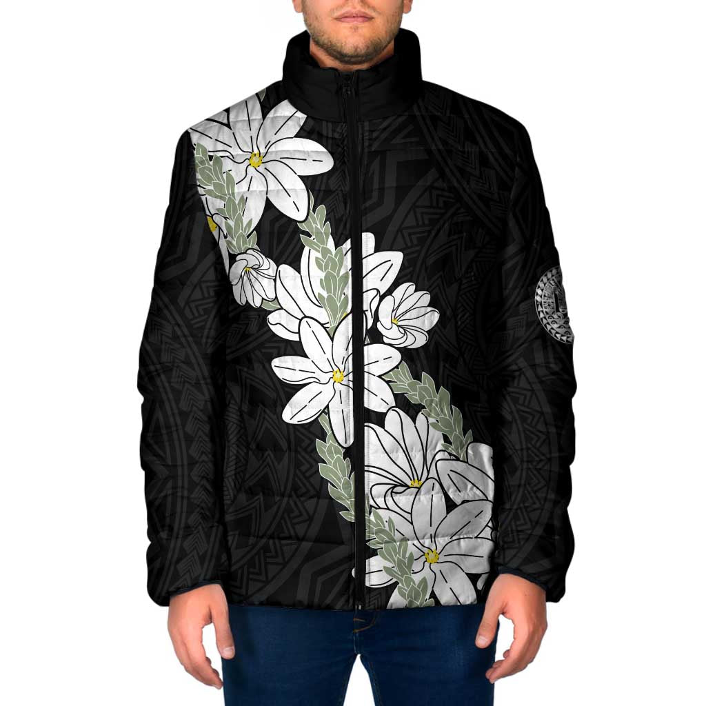 Ia Orana Tahiti Tiare Padded Jacket Black Lei - Polynesian Pride
