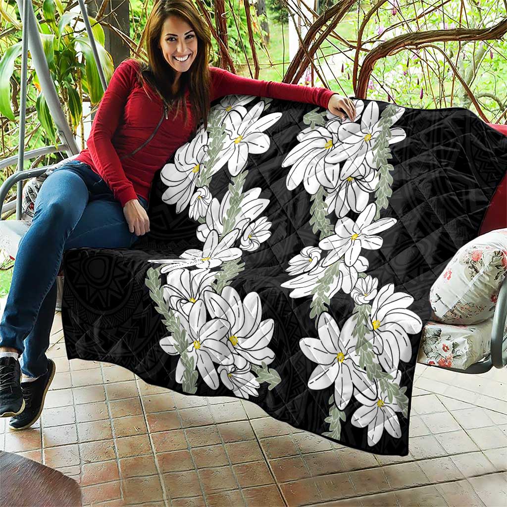 Ia Orana Tahiti Tiare Quilt Black Lei - Polynesian Pride