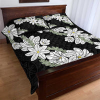 Ia Orana Tahiti Tiare Quilt Bed Set Black Lei - Polynesian Pride