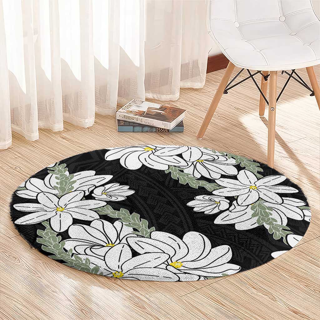 Ia Orana Tahiti Tiare Round Carpet Black Lei - Polynesian Pride