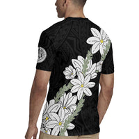 Ia Orana Tahiti Tiare Rugby Jersey Black Lei - Polynesian Pride