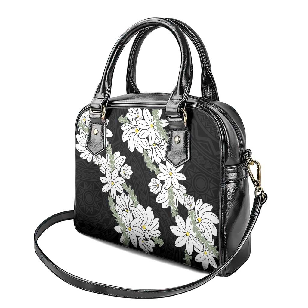 Ia Orana Tahiti Tiare Shoulder Handbag Black Lei - Polynesian Pride