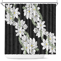 Ia Orana Tahiti Tiare Shower Curtain Black Lei - Polynesian Pride