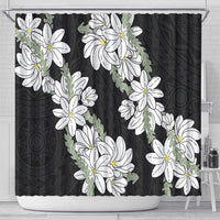 Ia Orana Tahiti Tiare Shower Curtain Black Lei - Polynesian Pride