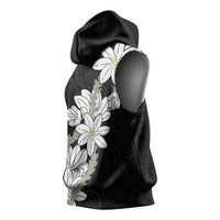 Ia Orana Tahiti Tiare Sleeveless Hoodie Black Lei - Polynesian Pride