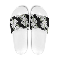 Ia Orana Tahiti Tiare Slide Sandals Black Lei - Polynesian Pride