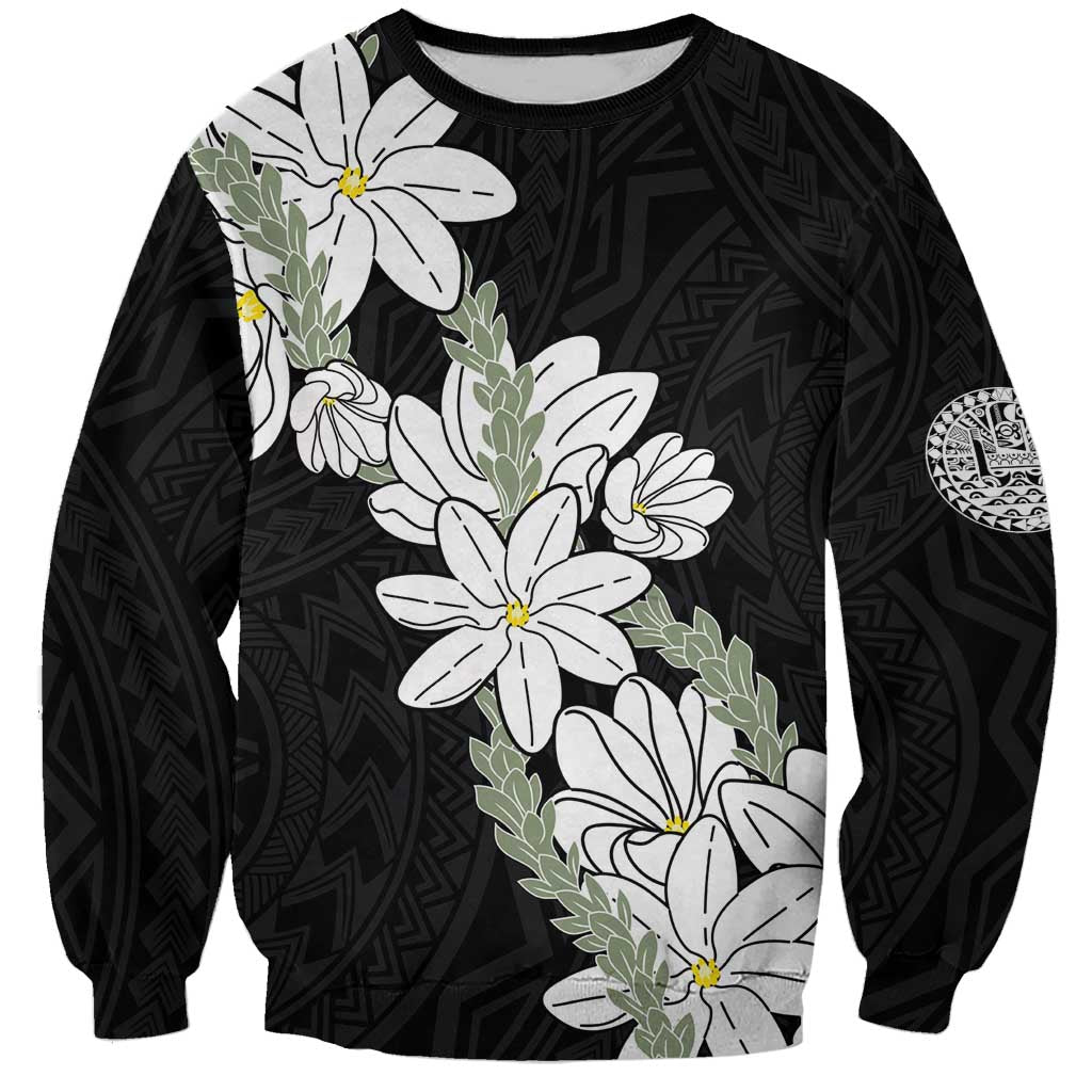 Ia Orana Tahiti Tiare Sweatshirt Black Lei - Polynesian Pride