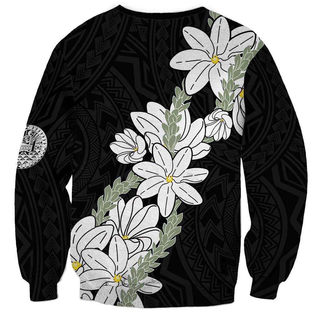 Ia Orana Tahiti Tiare Sweatshirt Black Lei - Polynesian Pride