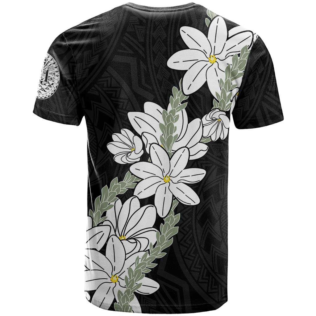 Ia Orana Tahiti Tiare T Shirt Black Lei - Polynesian Pride