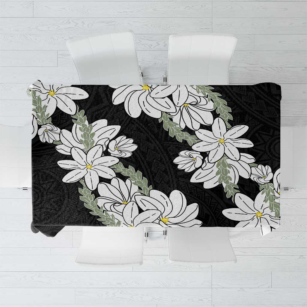Ia Orana Tahiti Tiare Tablecloth Black Lei - Polynesian Pride