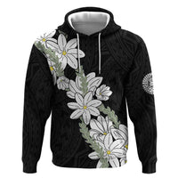 Ia Orana Tahiti Tiare Zip Hoodie Black Lei - Polynesian Pride