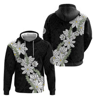Ia Orana Tahiti Tiare Zip Hoodie Black Lei - Polynesian Pride