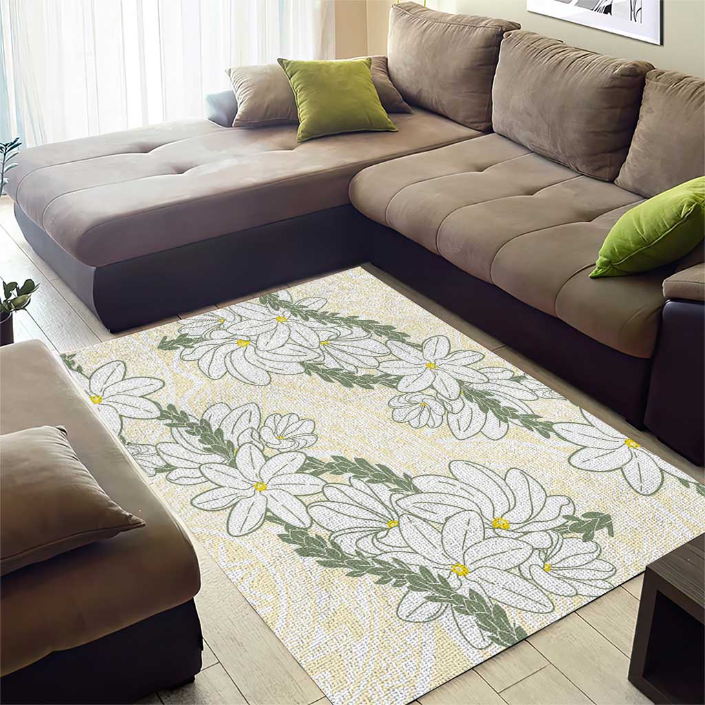 Ia Orana Tahiti Tiare Area Rug Lemon Yellow Lei - Polynesian Pride
