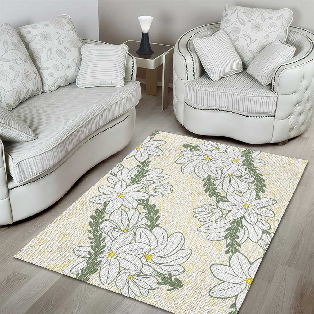 Ia Orana Tahiti Tiare Area Rug Lemon Yellow Lei - Polynesian Pride