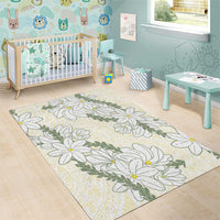 Ia Orana Tahiti Tiare Area Rug Lemon Yellow Lei - Polynesian Pride