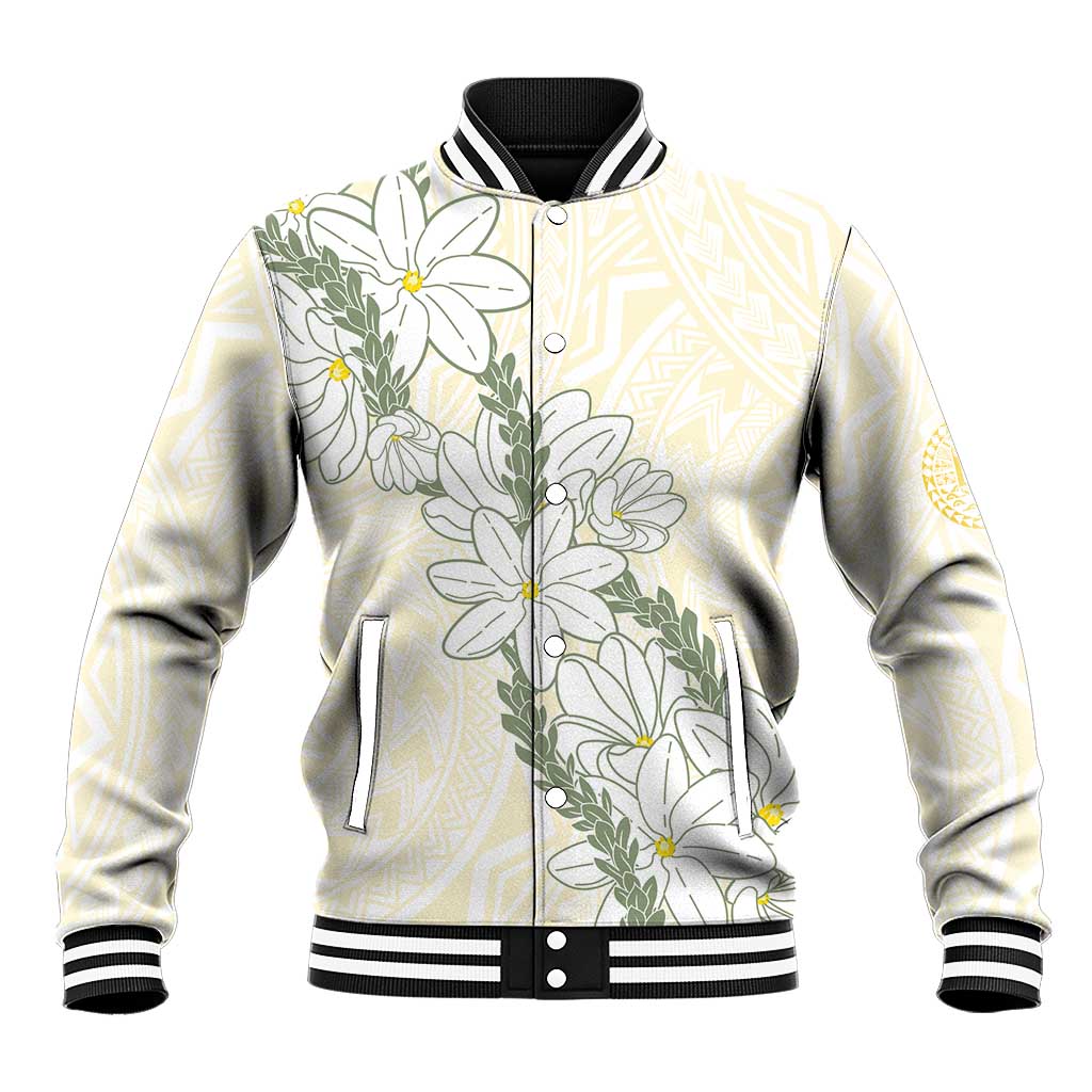 Ia Orana Tahiti Tiare Baseball Jacket Lemon Yellow Lei - Polynesian Pride