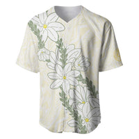 Ia Orana Tahiti Tiare Baseball Jersey Lemon Yellow Lei - Polynesian Pride