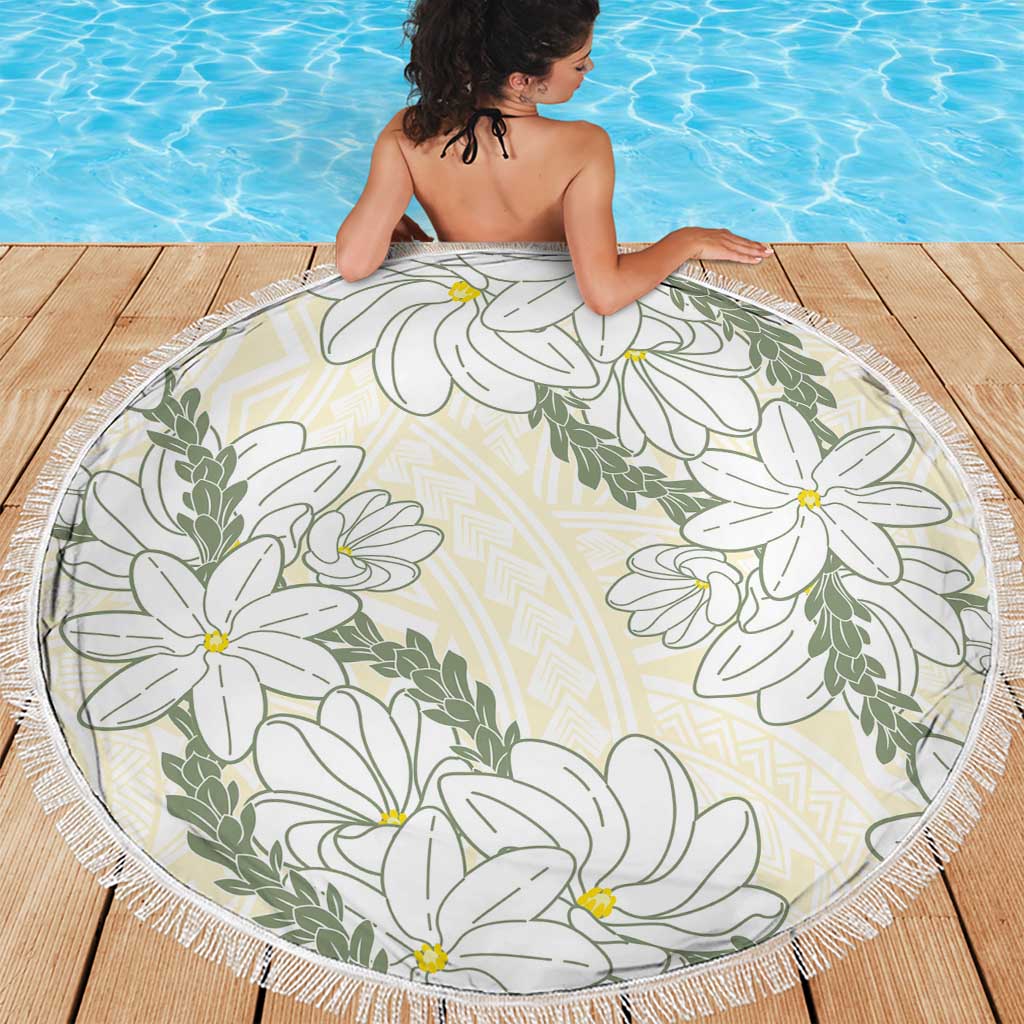 Ia Orana Tahiti Tiare Beach Blanket Lemon Yellow Lei - Polynesian Pride
