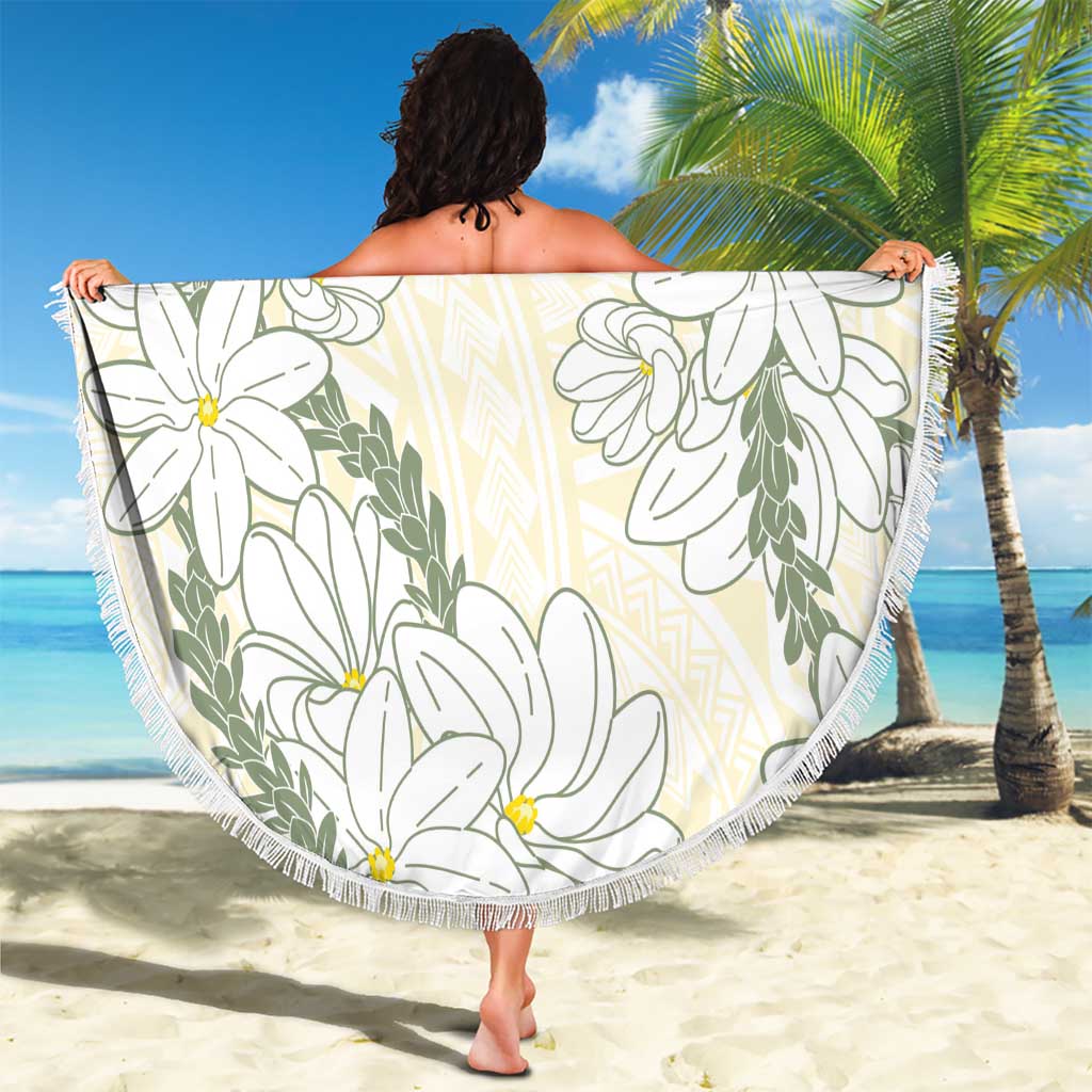 Ia Orana Tahiti Tiare Beach Blanket Lemon Yellow Lei - Polynesian Pride